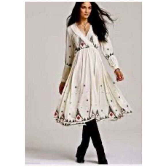 Free People Romantics‎ Splendor in The Grass Embroidered dress S/P overszd - Picture 1 of 12